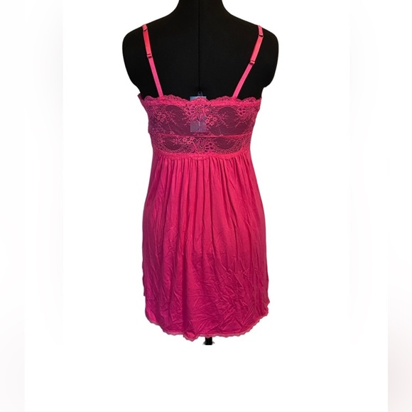 INC International Concepts Lace Trimmed Knit Chemise Nightgown Pink Lightening - Picture 5 of 7